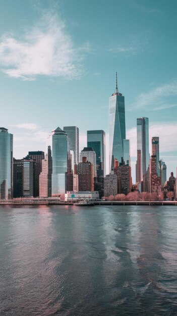 Skyscrapers high buildings of new york downtown usa