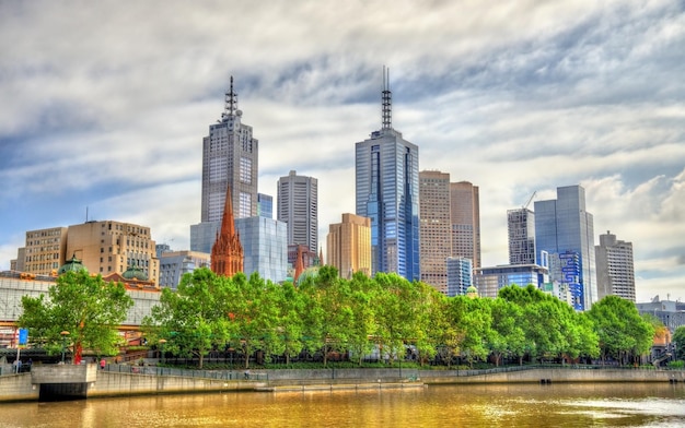 Skyscrapers of Melbourne Central Business District in Australia