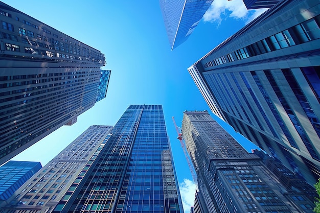 Skyward View of Modern Urban Skyscrapers