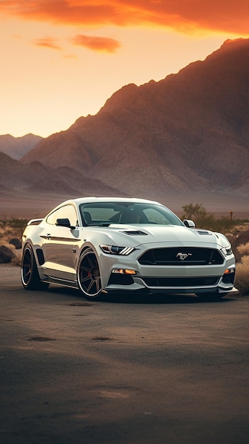 slammed Ford Mustang S550 AI generated art