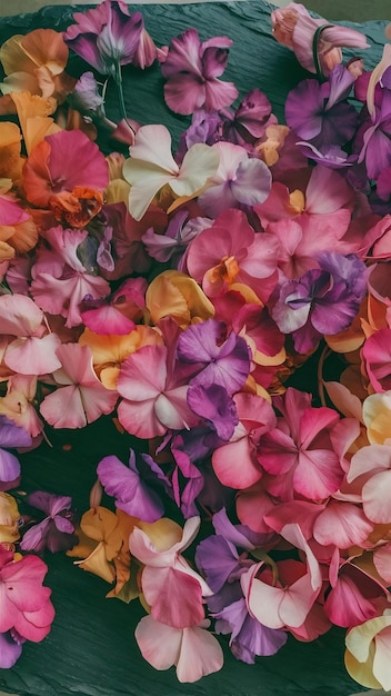 Slate on flowers