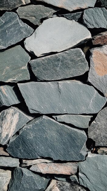 Photo slate stone texture on a wall showcasing natural earth tones and patterns