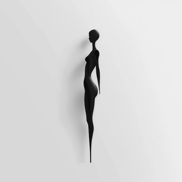 Photo sleek abstract black silhouette of a female figure