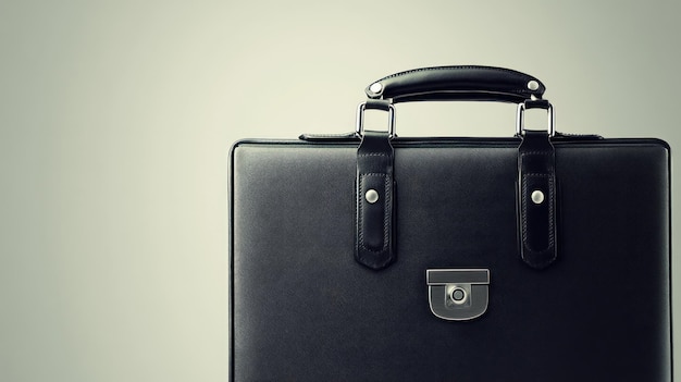 Photo a sleek black briefcase with a handle symbolizing professionalism and business