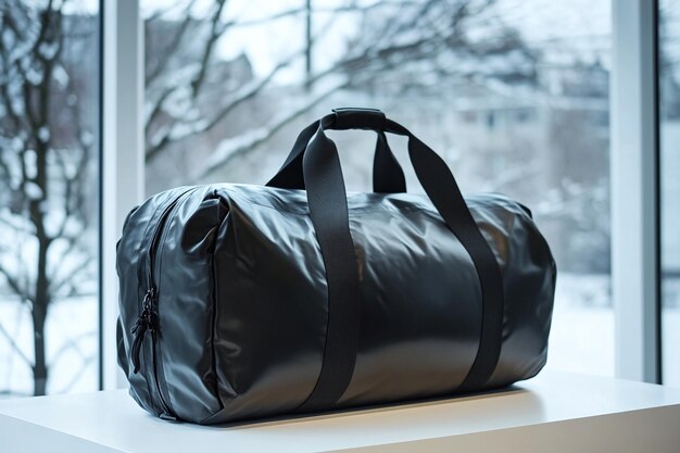 Sleek Black Duffel Bag