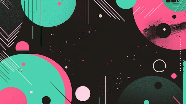 Sleek Black Mint Green and Pink Magenta Website Homepage Background Dynamic Shapes and Lines