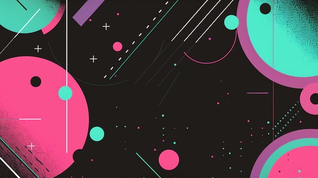 Sleek Black Mint Green and Pink Magenta Website Homepage Background Dynamic Shapes and Lines