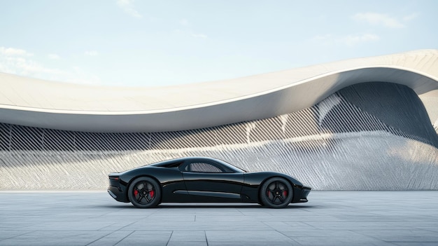 Photo sleek black sports car