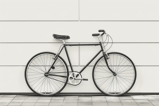 Sleek blackandwhite illustration of a bicycle on a pure white background symbolizing simplicity and elegance