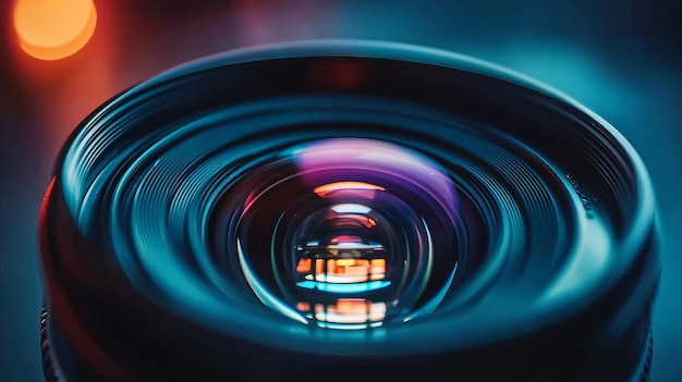 Sleek Camera Lens Design Closeup with Stunning Reflections