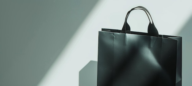 Sleek Custom Logo Shopping Bag Against Minimalist Background for Modern Branding