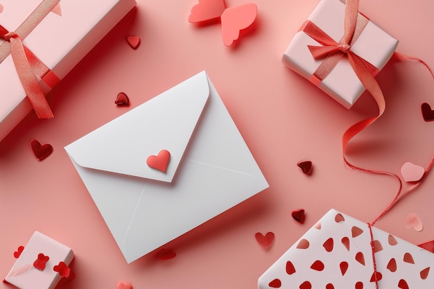 Sleek Design Template for Greeting Card with Valentines Day Elements