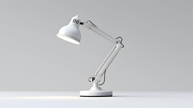 Sleek Desk Lamp Isolated on White Background Symbolizing Workspace Illumination Productivity and Bus