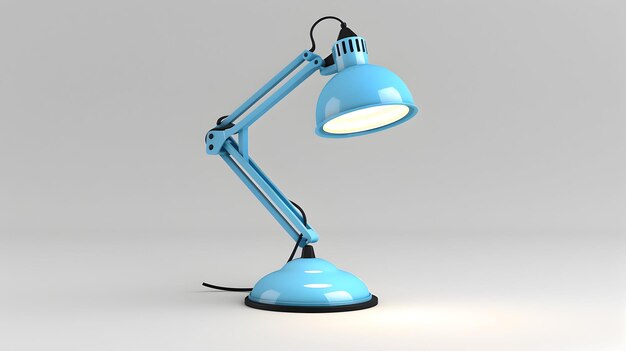 Sleek Desk Lamp Symbolizing Workspace Illumination in 3D Flat Cartoon Style Ideal for Office and H