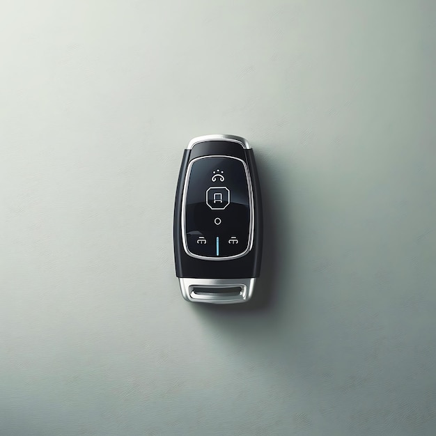 Sleek Digital Display Car Key on a Gray Background