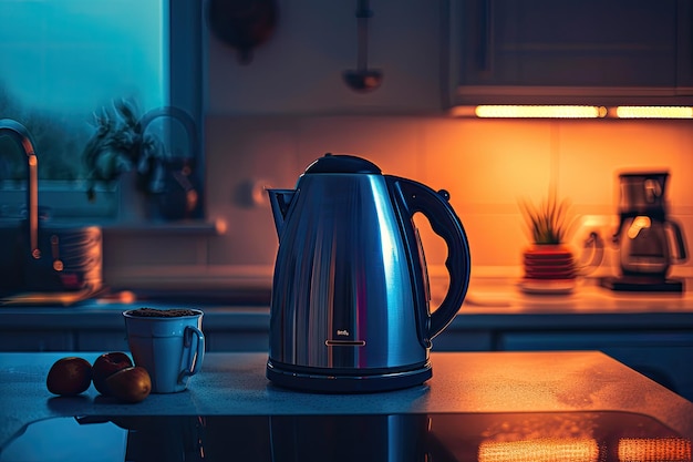 Sleek Electric Kettle Cut Out for Kitchens