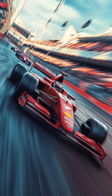 Photo sleek formula 1 car in highspeed motion