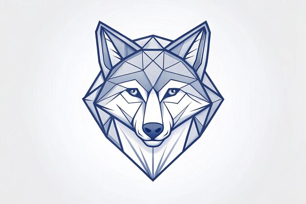 Photo sleek geometric logo featuring a wolf 4k hd photo