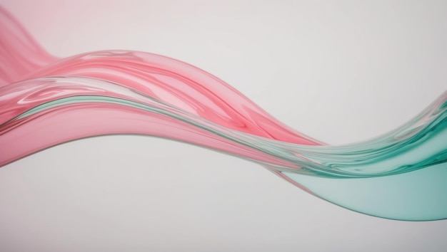 Photo sleek glass wave creates misty pastel effect in delicate pink and mint tones