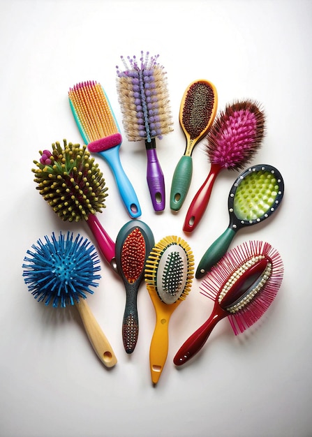 Photo sleek hairbrush design on white background crafted for gentle detangling and smooth hair styling