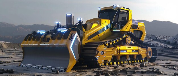 Photo sleek hightech bulldozer in futuristic design