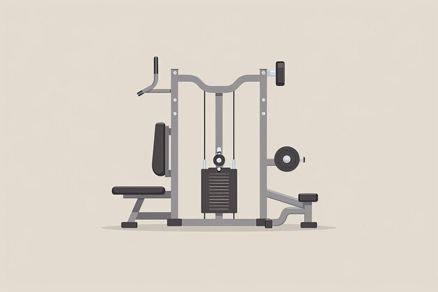 Sleek home gym with minimalist design and weightlifting equipment clean and efficient vector illu