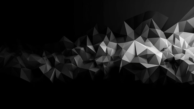 Sleek LowPolygon Background Design in Black and White