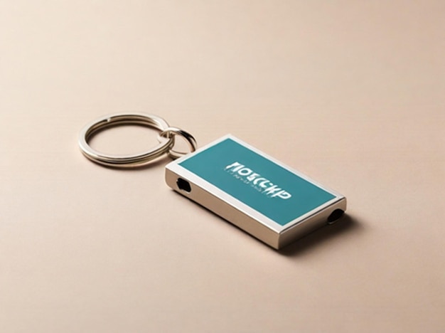 Photo sleek metal keychain with engraved text