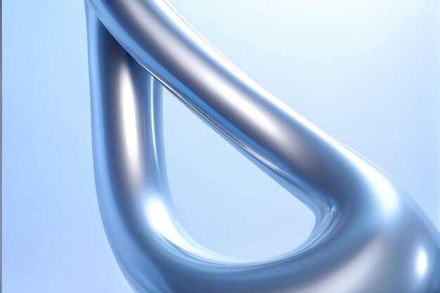 Sleek Metallic Curve with Blue Tones Abstract