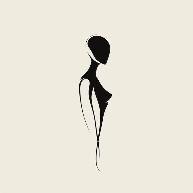 Photo a sleek minimalist fashion logo featuring a stylized mannequin silhouette and elegant typography modern chic design