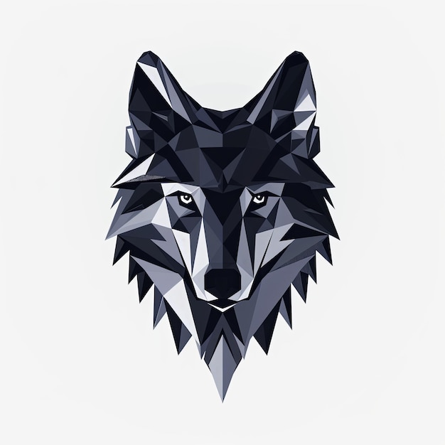 Sleek and minimalist wolf mascot logo