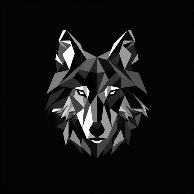 Sleek and minimalist wolf mascot logo