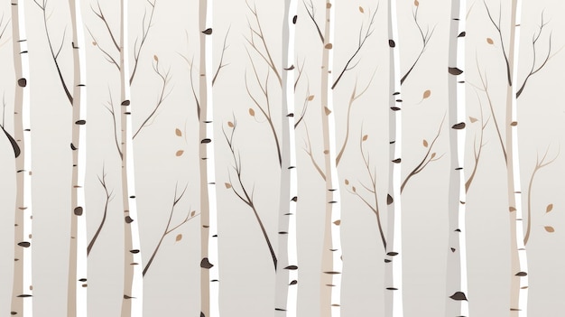 Photo sleek and minimalistic birch tree designs in a vector design