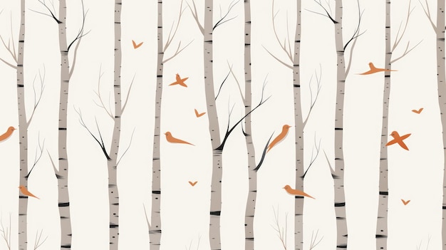 Photo sleek and minimalistic birch tree designs in a vector design