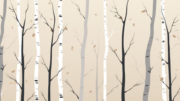 Photo sleek and minimalistic birch tree designs in a vector design