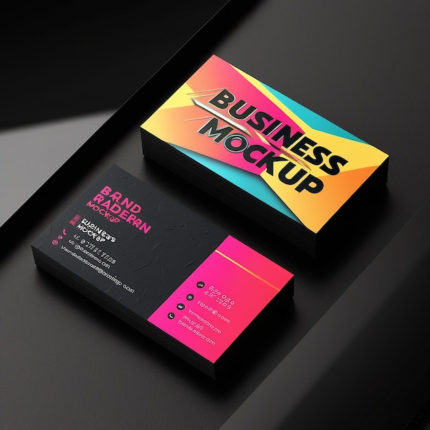 A sleek modern 3D business card mockup