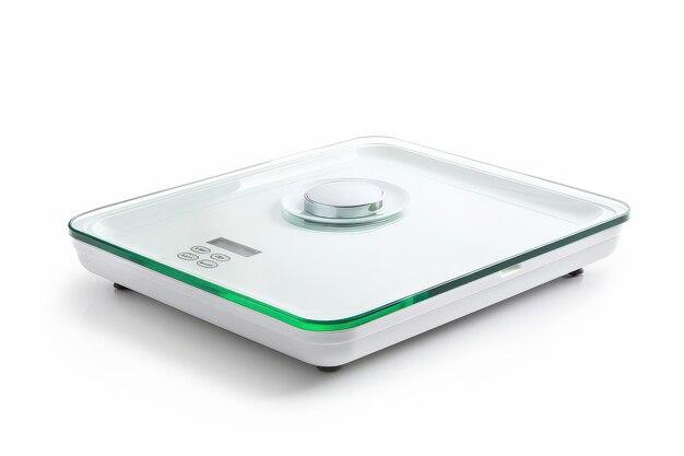 Photo a sleek modern bathroom scale with a glass surface and digital display