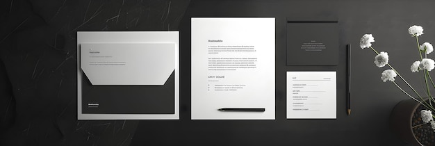 Photo sleek and modern brand stationery set for corporate identity