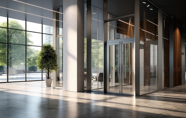 Sleek Modern Corporate Building Entrance