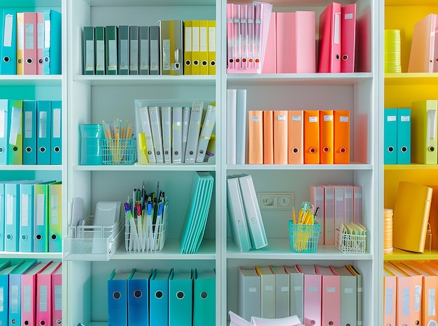 A Sleek Modern File Cabinet with Open Drawers Filled to Capacity