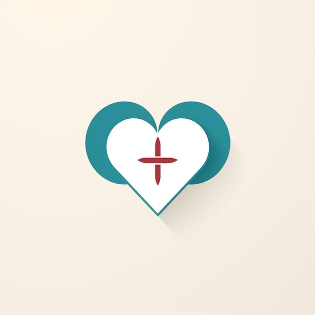 Photo a sleek modern hospital logo featuring a cross and heartbeat line symbolizing care and professionalism clean minimalist design