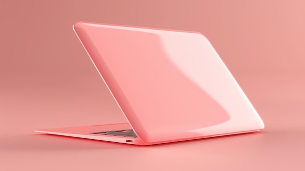 Photo a sleek modern laptop mockup featuring a blank screen on a vibrant red background perfect