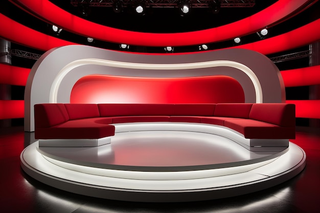 Sleek and Modern News Studio Set Design