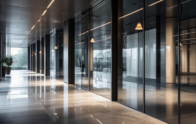 Sleek Modern Office Corridor Design