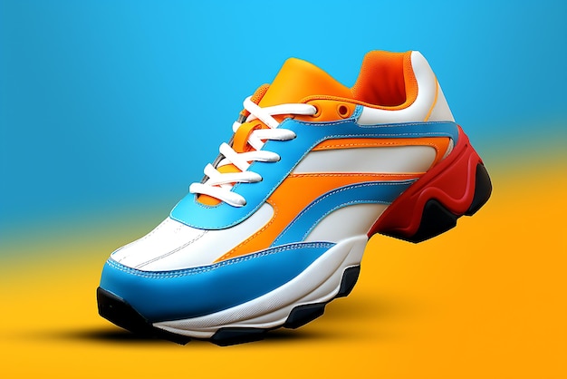 A sleek and modern sports shoe with vibrant colors AI Generated