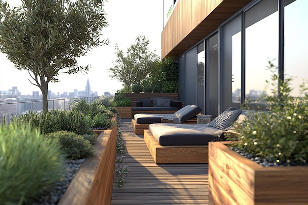 Sleek Modern Urban Penthouse with Rooftop Garden