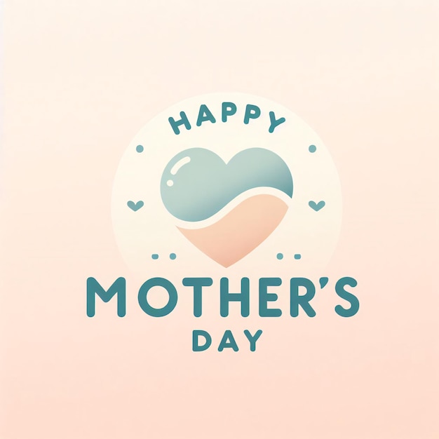 Sleek Mothers Day design heart greeting