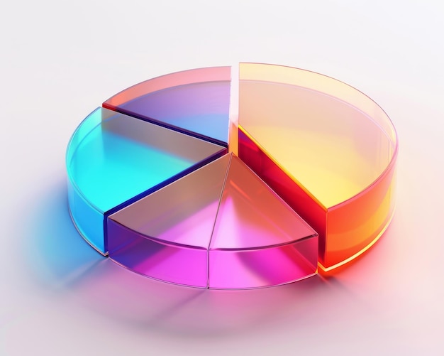 Sleek pie chart with dynamic segments showcasing market share growth perfect for financial reports