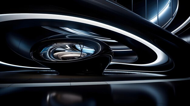 Photo sleek and powerful futuristic automotive interior with elegant curved design