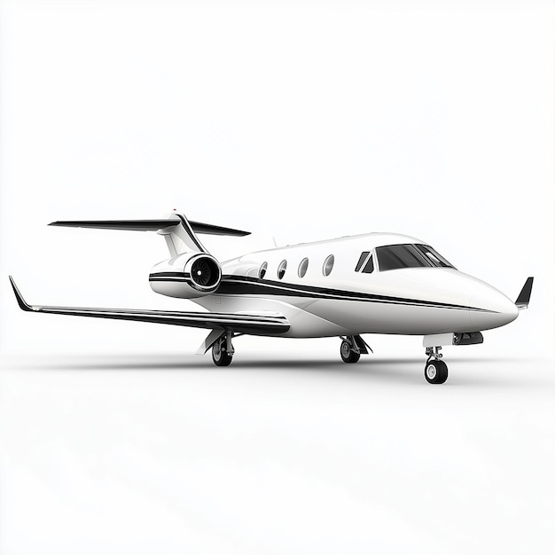 A sleek private jet with a streamlined design